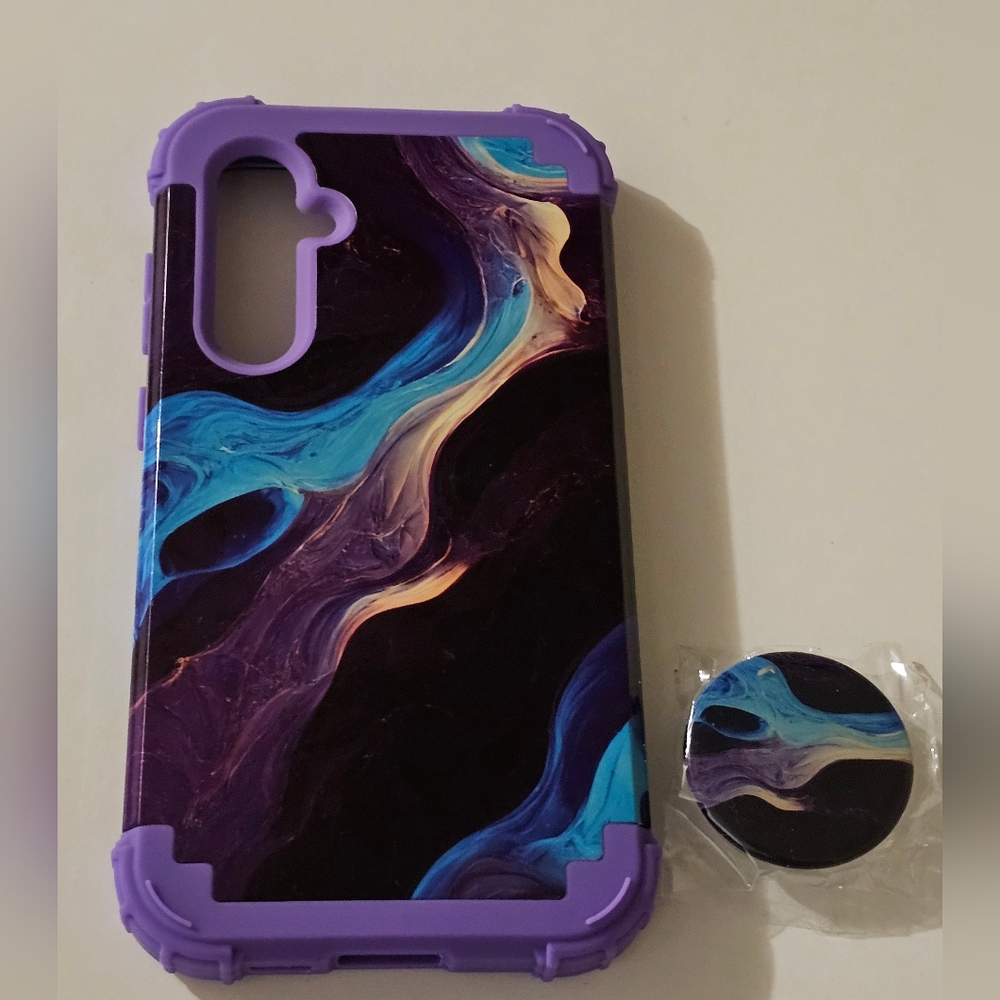 Vibrant Purple and Blue Phone Case with Stand